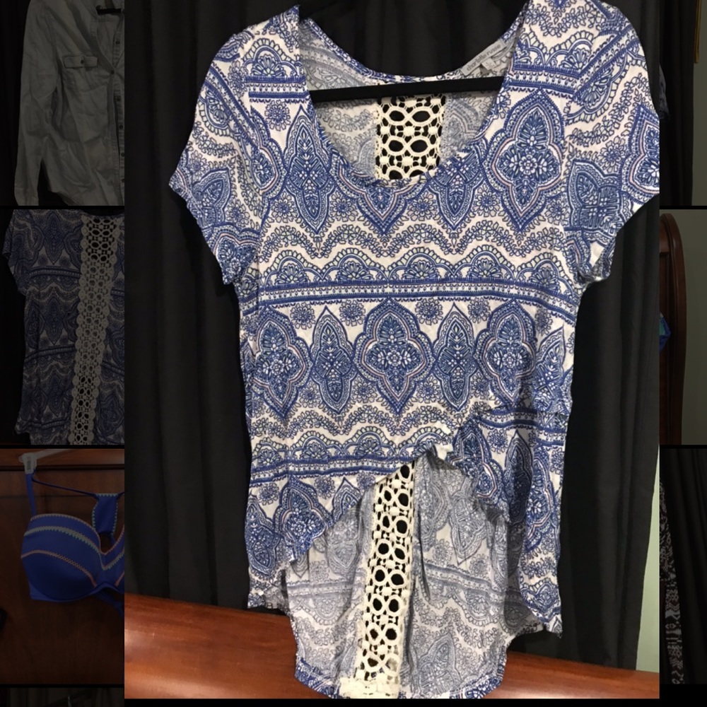 High-low crop shirt
